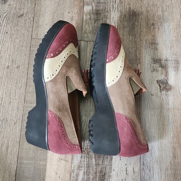 Gentle Souls Women's Briminee Multi-colored Suede Loafers Size 6 Tassels - Picture 5 of 9